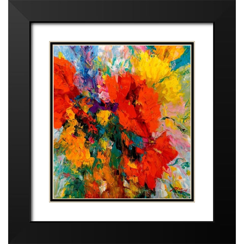 Blumenfreude II Black Modern Wood Framed Art Print with Double Matting by Madjid