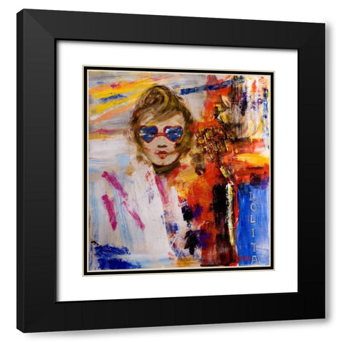 Lolita Black Modern Wood Framed Art Print with Double Matting by Madjid