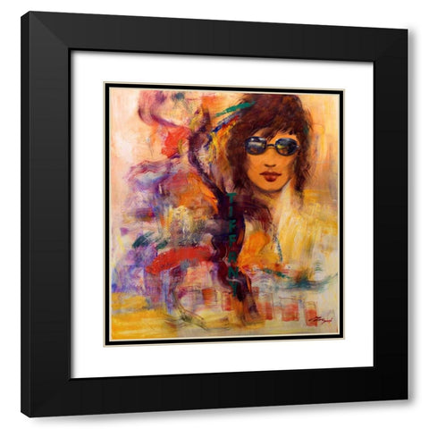 Tiffany Black Modern Wood Framed Art Print with Double Matting by Madjid