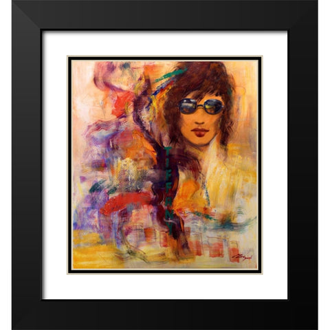 Tiffany Black Modern Wood Framed Art Print with Double Matting by Madjid