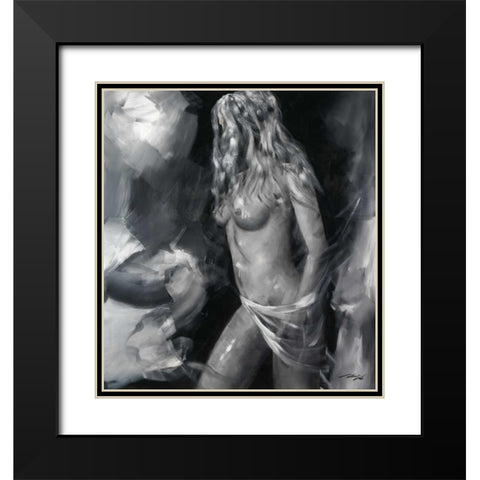 Loveliness II Black Modern Wood Framed Art Print with Double Matting by Madjid