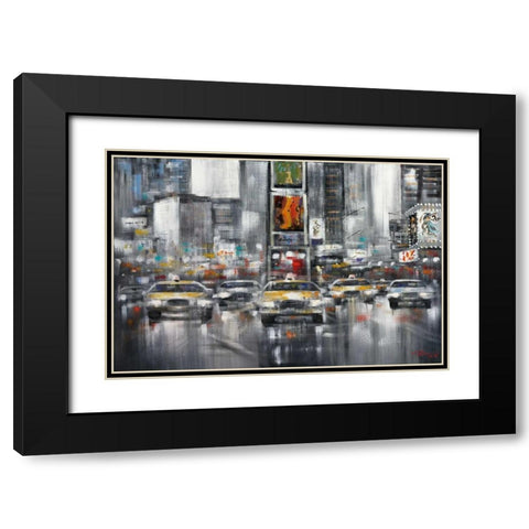Taxi I Black Modern Wood Framed Art Print with Double Matting by Madjid