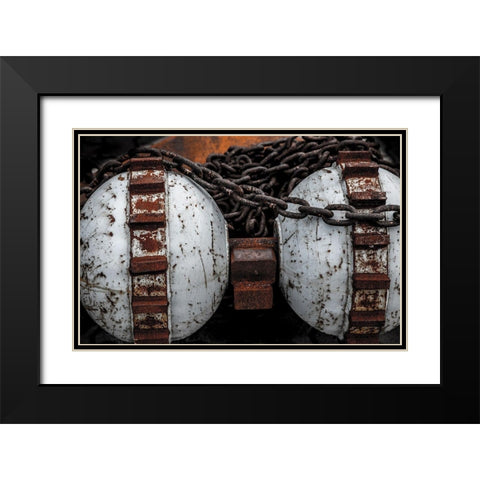 Hafen 4 Black Modern Wood Framed Art Print with Double Matting by Krause, Michael