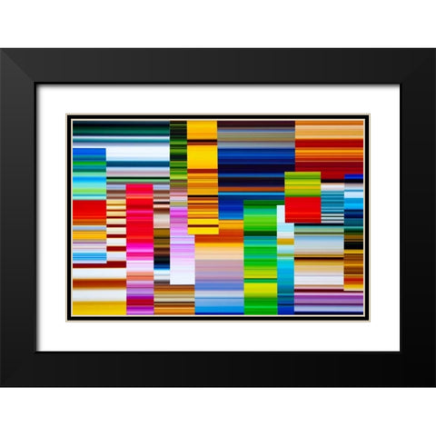 Lichtlinien 299 Black Modern Wood Framed Art Print with Double Matting by Klipp, Ortwin