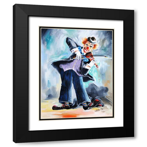 Clown I Black Modern Wood Framed Art Print with Double Matting by Colle, Pasquale
