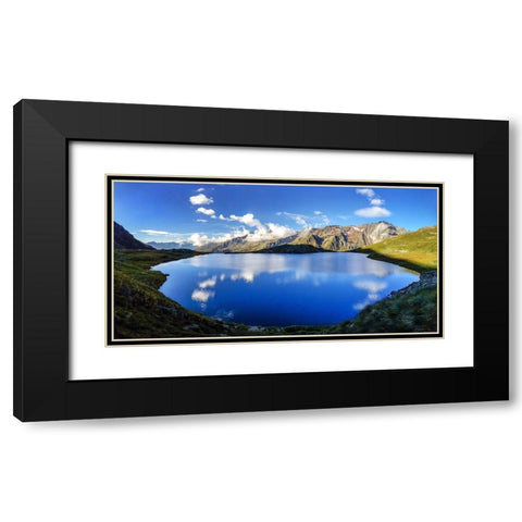 Lago Nero Black Modern Wood Framed Art Print with Double Matting by Moiola, Roberto