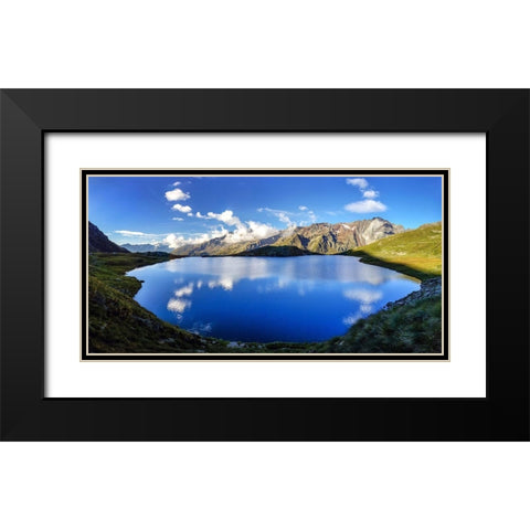 Lago Nero Black Modern Wood Framed Art Print with Double Matting by Moiola, Roberto