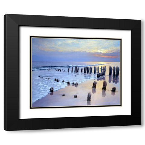 Sunset at Ostsee coast I Black Modern Wood Framed Art Print with Double Matting by Schneider, Sigur