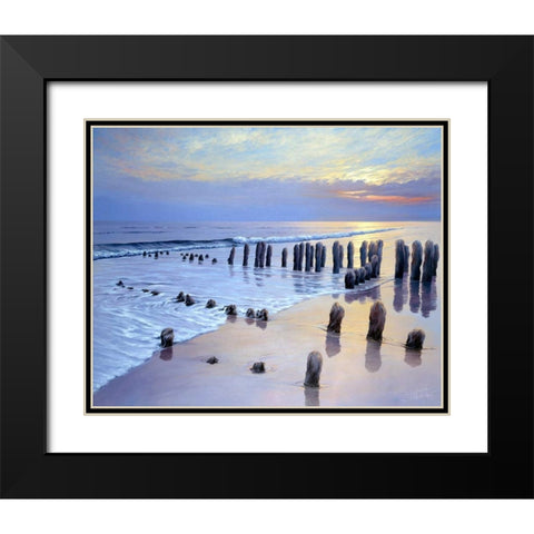 Sunset at Ostsee coast I Black Modern Wood Framed Art Print with Double Matting by Schneider, Sigur