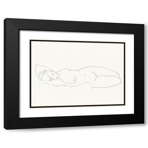 Akt 1 Black Modern Wood Framed Art Print with Double Matting by Maier, Werner