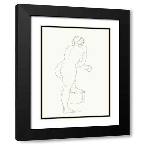 Akt 3 Black Modern Wood Framed Art Print with Double Matting by Maier, Werner