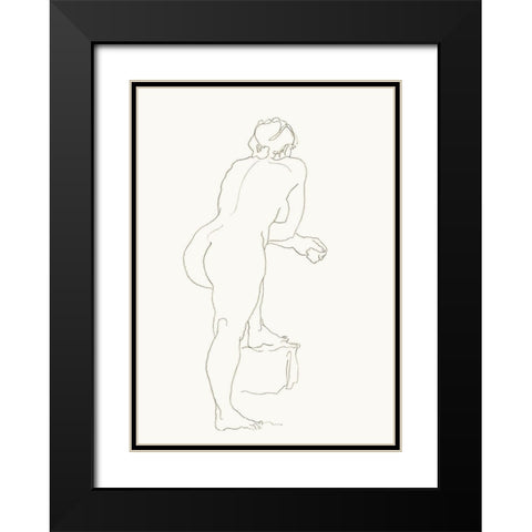 Akt 3 Black Modern Wood Framed Art Print with Double Matting by Maier, Werner