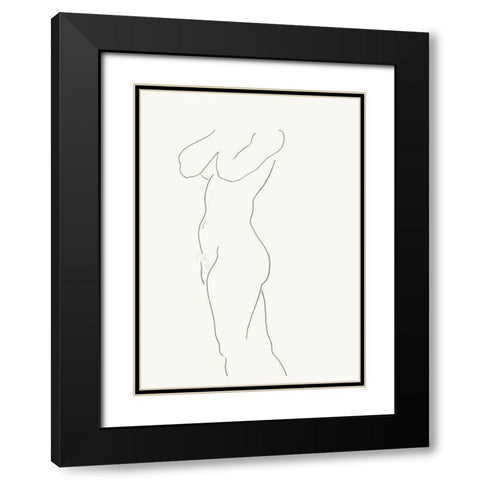 Akt 6 Black Modern Wood Framed Art Print with Double Matting by Maier, Werner