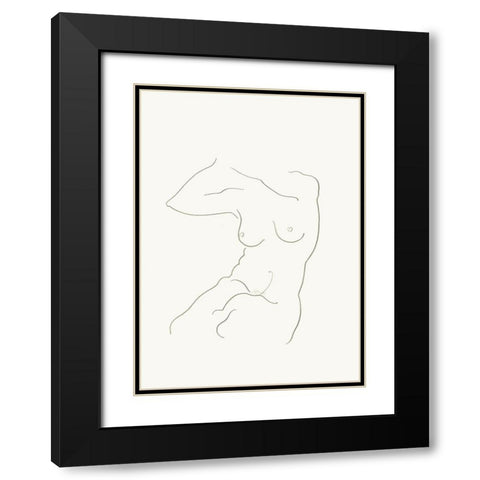 Akt 7 Black Modern Wood Framed Art Print with Double Matting by Maier, Werner