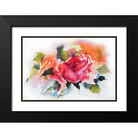 Die Rose Black Modern Wood Framed Art Print with Double Matting by Maier, Werner