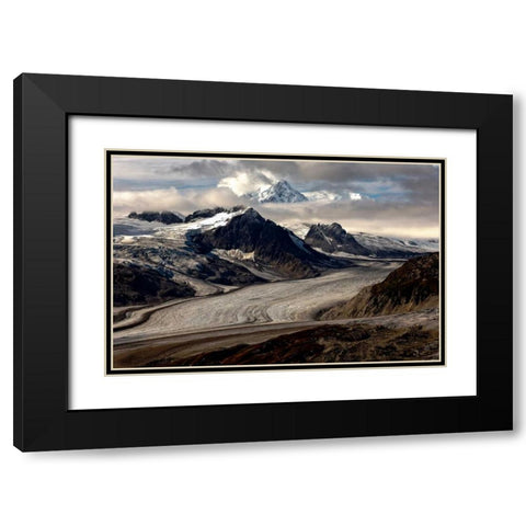 Barrett Glacier Black Modern Wood Framed Art Print with Double Matting by Stalowy, John