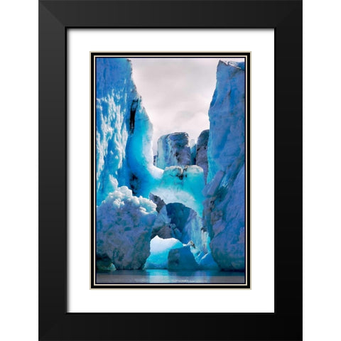 Blue Ice Black Modern Wood Framed Art Print with Double Matting by Stalowy, John