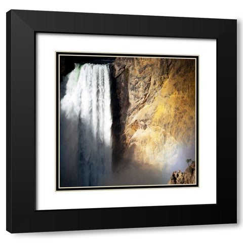 Lower Falls Yellowstone Black Modern Wood Framed Art Print with Double Matting by Stalowy, John