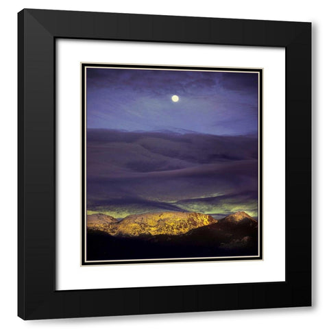 Montana Moon Rise Black Modern Wood Framed Art Print with Double Matting by Stalowy, John