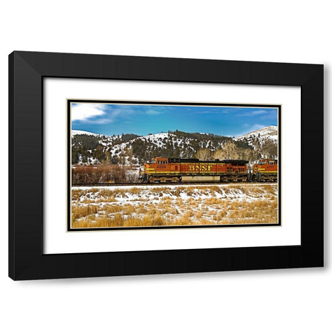 BNSF Black Modern Wood Framed Art Print with Double Matting by Stalowy, John
