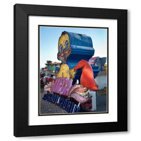 Duck Black Modern Wood Framed Art Print with Double Matting by Stalowy, John