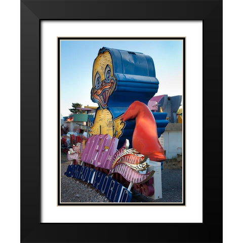 Duck Black Modern Wood Framed Art Print with Double Matting by Stalowy, John