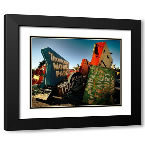 Jumble O Signs Black Modern Wood Framed Art Print with Double Matting by Stalowy, John