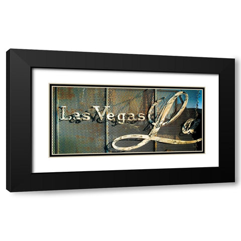 Las Vegas Sign Black Modern Wood Framed Art Print with Double Matting by Stalowy, John