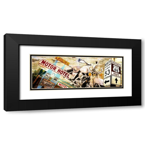 Route 66 Black Modern Wood Framed Art Print with Double Matting by Adamsky
