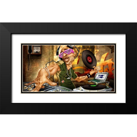 D.J. Frank Black Modern Wood Framed Art Print with Double Matting by Alvez, A. - Perez, A.