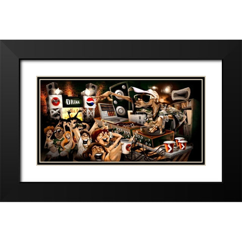 The Party Black Modern Wood Framed Art Print with Double Matting by Alvez, A. - Perez, A.
