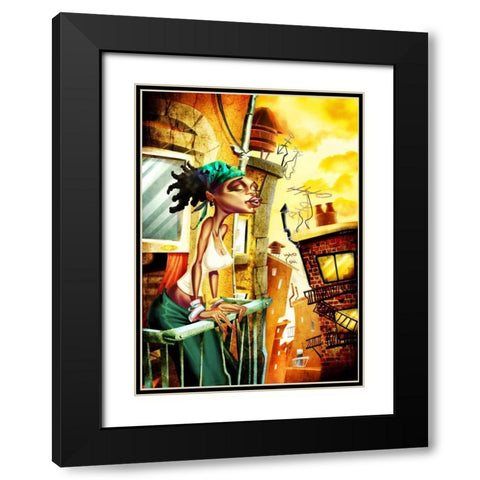 I listen you-1 Black Modern Wood Framed Art Print with Double Matting by Alvez, A. - Perez, A.