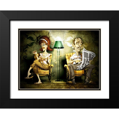 The Marriage Black Modern Wood Framed Art Print with Double Matting by Alvez, A. - Perez, A.