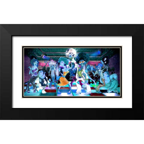Disco Club -3 Black Modern Wood Framed Art Print with Double Matting by Alvez, A. - Perez, A.
