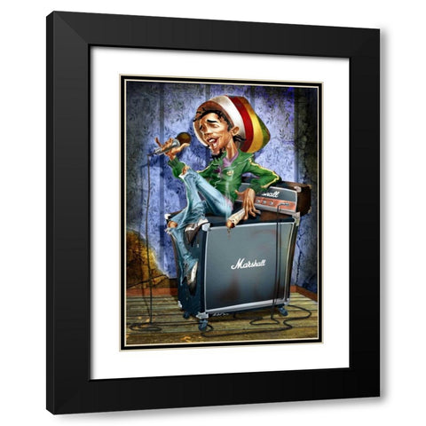 Rastafarian Black Modern Wood Framed Art Print with Double Matting by Alvez, A. - Perez, A.