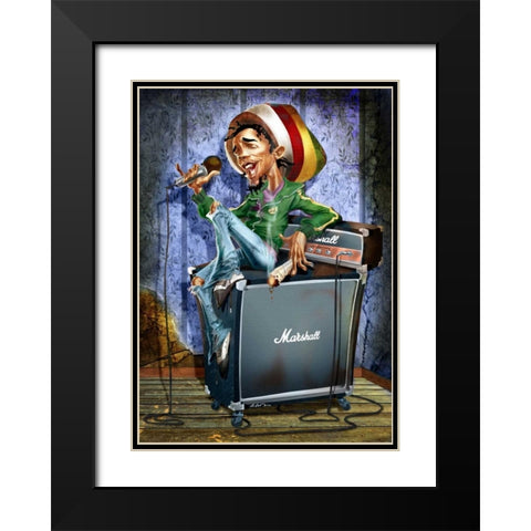 Rastafarian Black Modern Wood Framed Art Print with Double Matting by Alvez, A. - Perez, A.