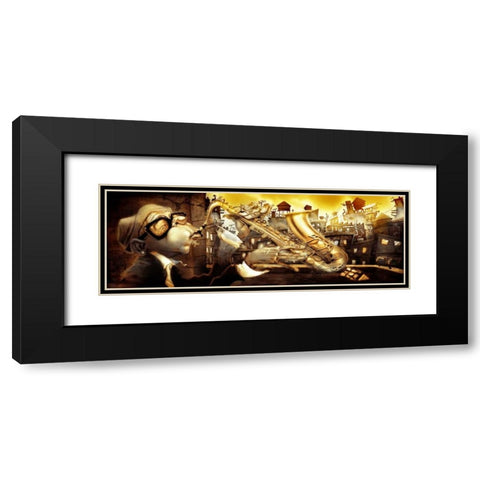 On the roof -1 Black Modern Wood Framed Art Print with Double Matting by Alvez, A. - Perez, A.