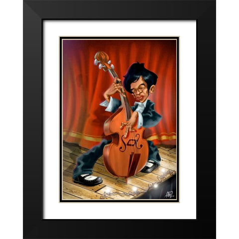 On the Stage Black Modern Wood Framed Art Print with Double Matting by Alvez, A. - Perez, A.
