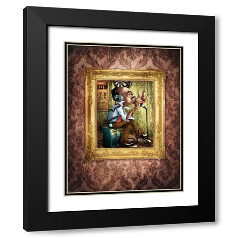 Bluesman 2A Black Modern Wood Framed Art Print with Double Matting by Alvez, A. - Perez, A.