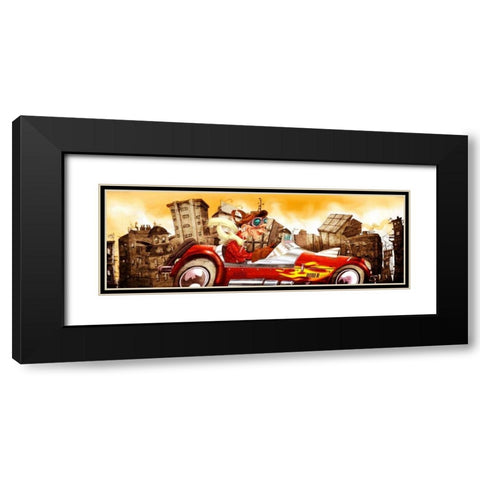 The Crazy Cars Black Modern Wood Framed Art Print with Double Matting by Alvez, A. - Perez, A.