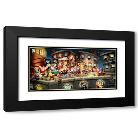 Party on the Roof Black Modern Wood Framed Art Print with Double Matting by Alvez, A. - Perez, A.