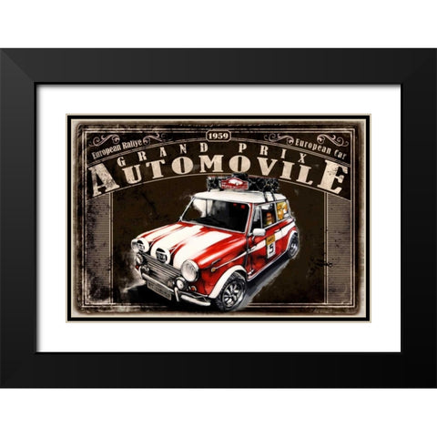 Grand Prix Automovile Black Black Modern Wood Framed Art Print with Double Matting by Sola, Bresso