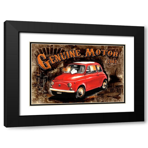 Car Genuine Motor Black Black Modern Wood Framed Art Print with Double Matting by Sola, Bresso