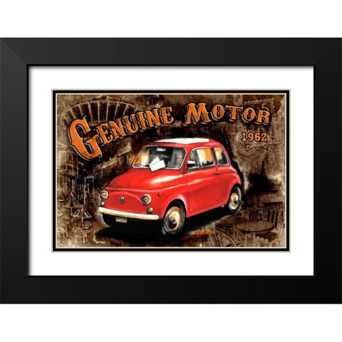 Car Genuine Motor Black Black Modern Wood Framed Art Print with Double Matting by Sola, Bresso