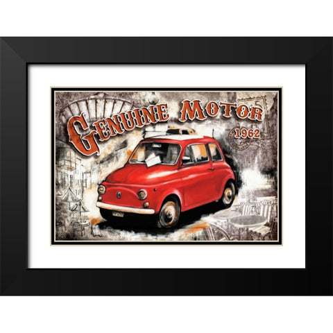 Car Genuine Motor White Black Modern Wood Framed Art Print with Double Matting by Sola, Bresso