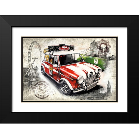 Car 01 London Black Modern Wood Framed Art Print with Double Matting by Sola, Bresso