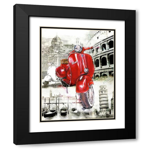 The Beautiful Motorbike Black Modern Wood Framed Art Print with Double Matting by Sola, Bresso