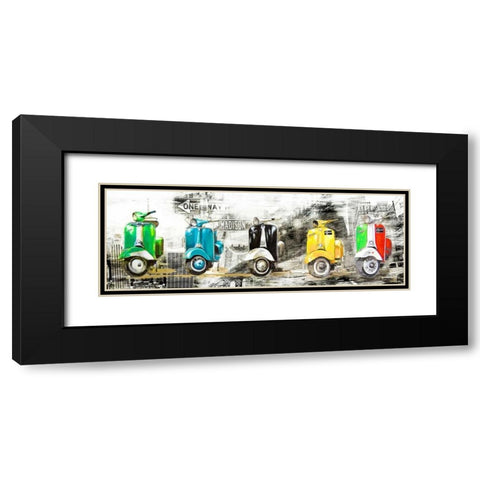Vespa in NY Black Modern Wood Framed Art Print with Double Matting by Sola, Bresso
