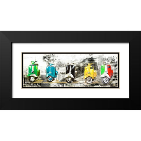 Vespa in NY Black Modern Wood Framed Art Print with Double Matting by Sola, Bresso