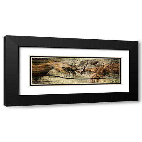 God and Adan Black Modern Wood Framed Art Print with Double Matting by Sola, Bresso